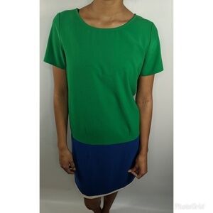 Mortarotti Green &Blue Color Block Mini Dress #147
